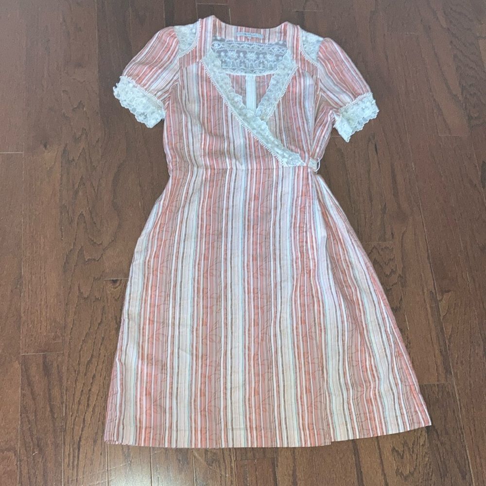 Beautiful S Waves Dress Savannah Stripe Lace Boho Romantic Zip Up Milkmaid Dress